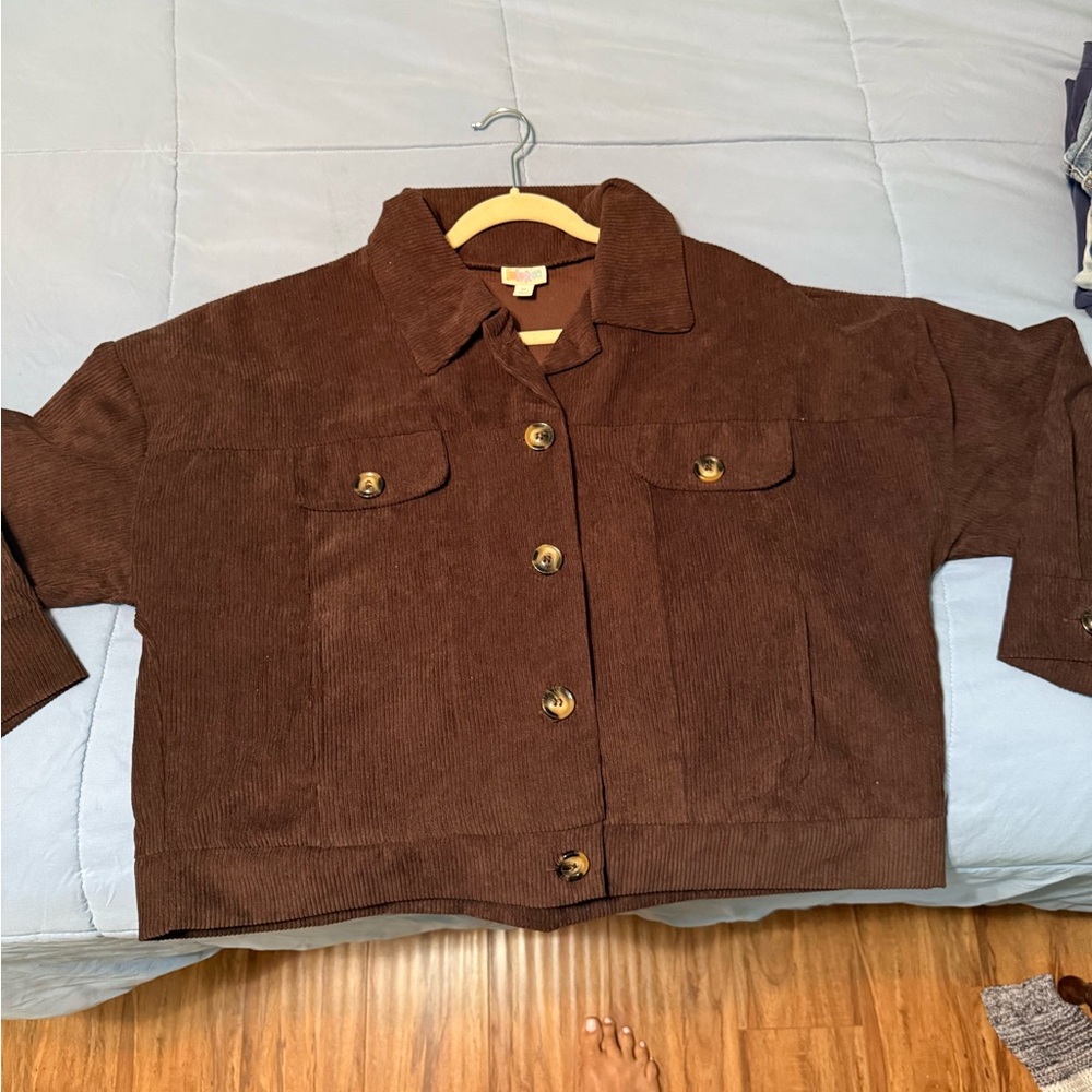 LuLaRoe Dark Brown Corduroy Utility Jacket